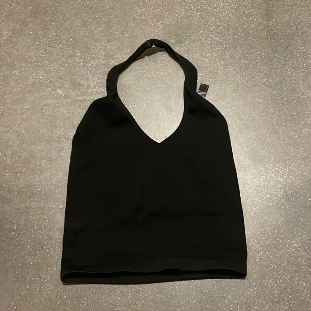Out from under black halter neck tank top size M